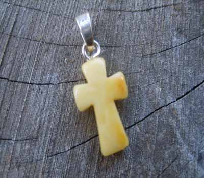 Baltic Amber Dangle Cross Pendant 3